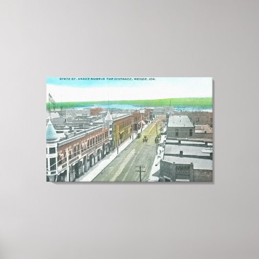 Luftbild der Staat Street und des Snake River Leinwanddruck (Vorderseite)