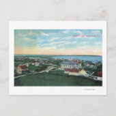 Luftbild der Stadt 2 Postkarte (Vorderseite)