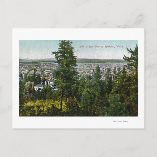 Luftbild der Stadt durch den Wald Postkarte (Vorderseite)