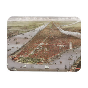 Luftbild der Stadt Manhattan, New York, USA Magnet