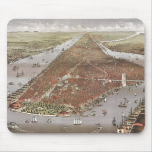 Luftbild der Stadt Manhattan, New York, USA Mousepad