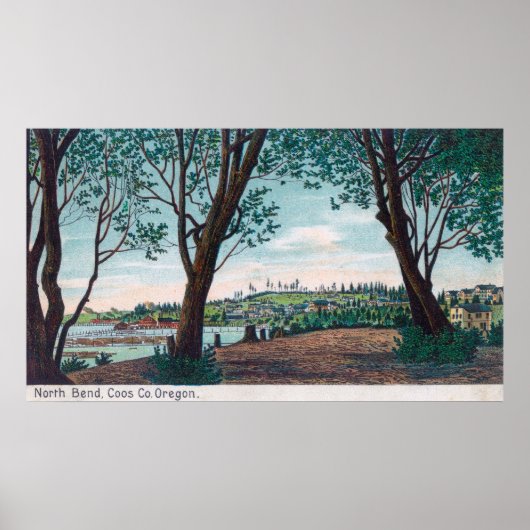 Luftbild der Stadt Nordbend, ODER Poster (Vorne)