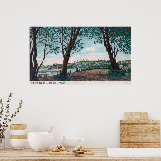 Luftbild der Stadt Nordbend, ODER Poster (Küche)