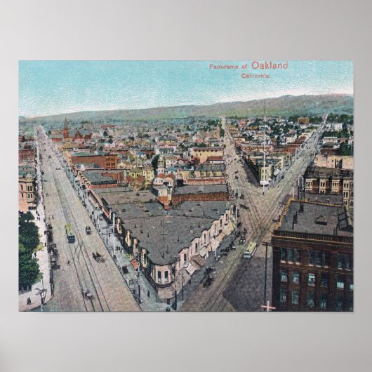 Luftbild der Stadt Oakland, CA Poster (Vorne)