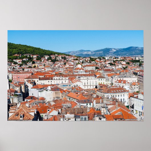 Luftbild der Stadt Split - Dalmatien, Kroatien Poster (Vorne)