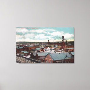 Luftbild der Stadt, ZugspurenNampa, ID Leinwanddruck