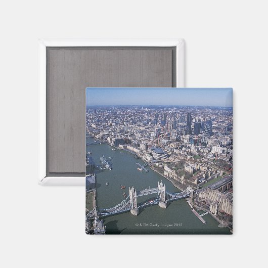 Luftbild der Themse Magnet (Vorderseite/Rückseite)