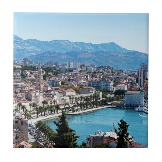 Luftbild der Uferpromenade von Split, Dalmatien, K Fliese (Vorderseite)