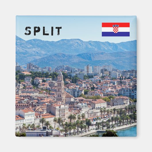 Luftbild der Uferpromenade von Split, Dalmatien, K Magnet (Vorne)