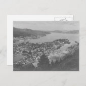 Luftbild der Vintagen Postkarte Bergen (Vorne/Hinten)