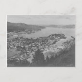 Luftbild der Vintagen Postkarte Bergen (Vorderseite)