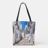 Luftbild der weißen Stadt Frigiliana bei sonnigen Tasche (Rückseite)