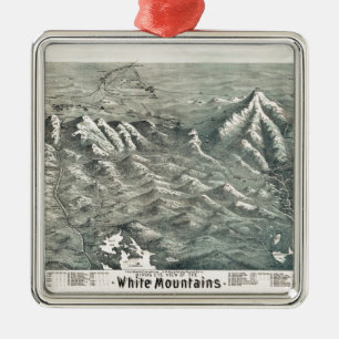 Luftbild der White Mountains, New Hampshire 1890 Ornament Aus Metall
