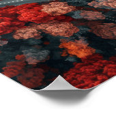 Luftbild der Windstraße durch den roten Herbst für Poster (Ecke)