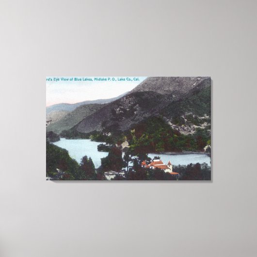 Luftbild des Blauen SeesMidlake, CA Leinwanddruck (Vorderseite)