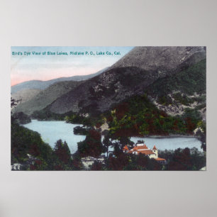 Luftbild des Blauen SeesMidlake, CA Poster