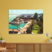 Luftbild des Boat House, Lake, Leshi Park Leinwanddruck (Insitu (Wohnzimmer))