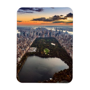 Luftbild des Central Park bei Sonnenuntergang Magnet