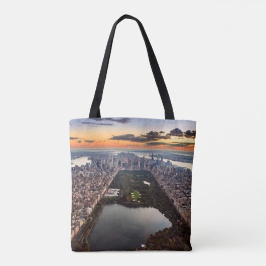 Luftbild des Central Park bei Sonnenuntergang Tasche (Rückseite)