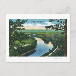 Luftbild des Chemung River Valley Postkarte