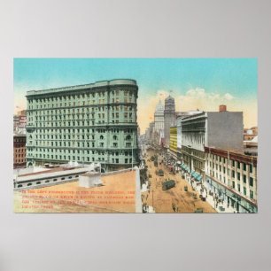 Luftbild des Gebäude Poster