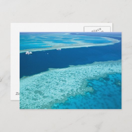 Luftbild des Great Barrier Reef am Postkarte (Vorne/Hinten)