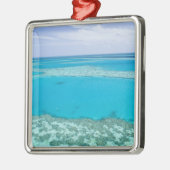Luftbild des Great Barrier Reef von Silbernes Ornament (Links)