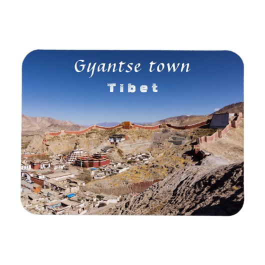 Luftbild des Gyantse & Palcho Klosters - Tibet Magnet (Horizontal)