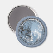 Luftbild des Himmels mit Eichenbaum Magnet (Vorderseite/Rückseite)