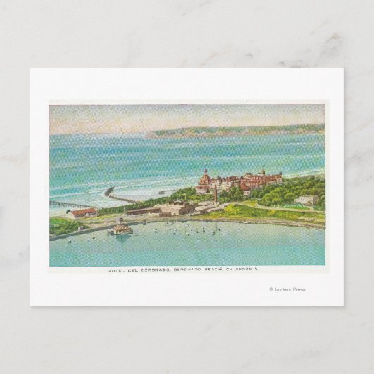 Luftbild des Hotels del Coronado Postkarte (Vorderseite)