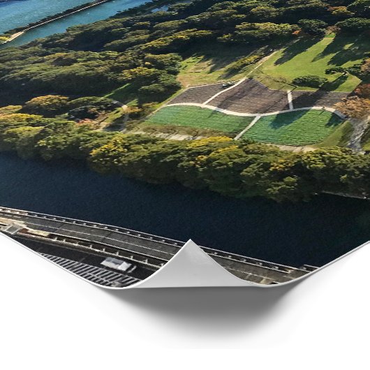 Luftbild des japanischen Gartens Poster (Ecke)