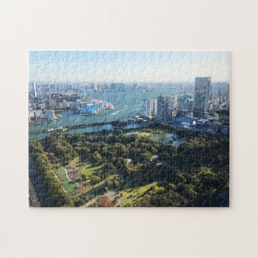 Luftbild des japanischen Gartens Puzzle (Horizontal)