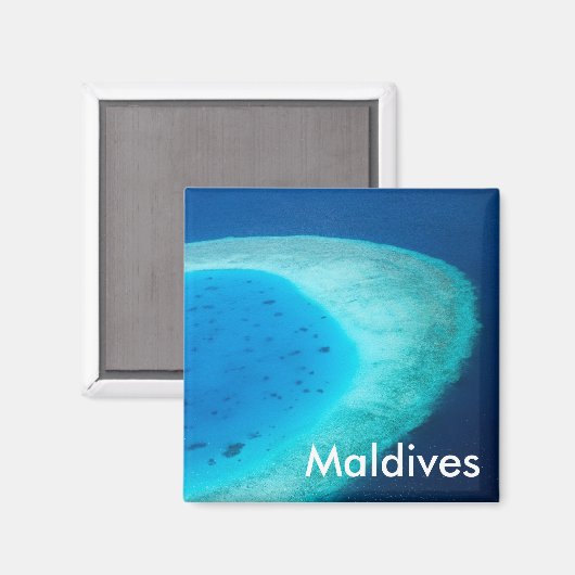 Luftbild des Malediven-Atolls Magnet (Vorderseite/Rückseite)