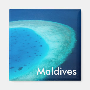 Luftbild des Malediven-Atolls Magnet
