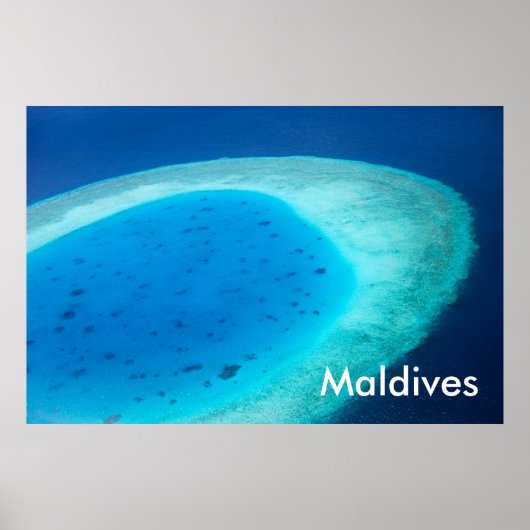 Luftbild des Malediven-Atolls Poster (Vorne)