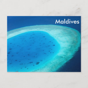 Luftbild des Malediven-Atolls Postkarte