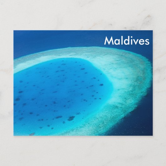 Luftbild des Malediven-Atolls Postkarte (Vorderseite)