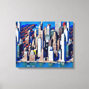 Luftbild des Manhattan-Musters Leinwanddruck