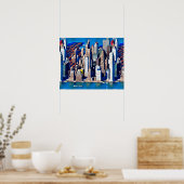 Luftbild des Manhattan-Musters Poster (Küche)