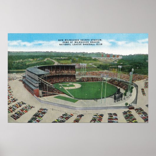 Luftbild des New Milwaukee Landkreis Stadions Poster (Vorne)