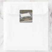 Luftbild des Raupentransporters Quadratischer Aufkleber (Tasche)