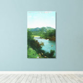 Luftbild des russischen Flusses auf der Rose des C Leinwanddruck (Insitu (Holzboden))