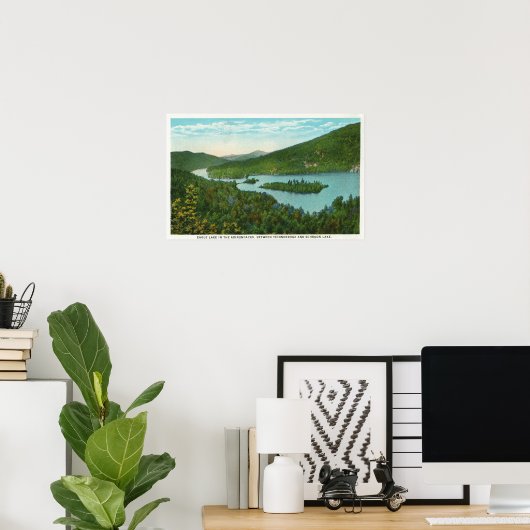 Luftbild des Sees Poster (Heimbüro)