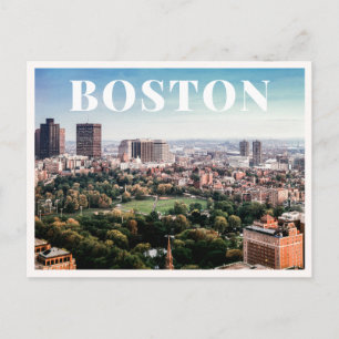 Luftbild des Stadtzentrums von Boston Common Postkarte