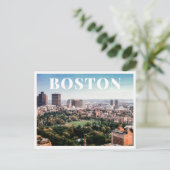 Luftbild des Stadtzentrums von Boston Common Postkarte (Stehend Vorderseite)