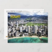 Luftbild des Waikiki Beach, Oahu, Hawaii Postkarte (Vorne/Hinten)