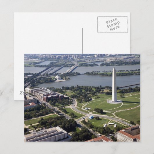 Luftbild des Washington Monuments Postkarte (Vorne/Hinten)