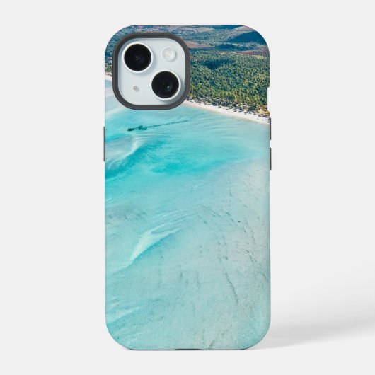 Luftbild einer Insel iPhone 15 Hülle (Rückseite)