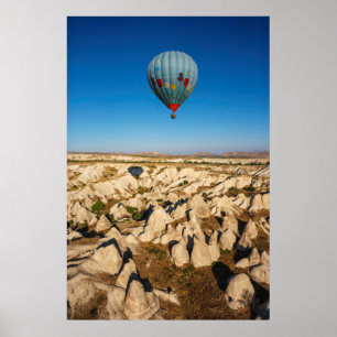 Luftbild eines Heißluftballons, Kappadokien Poster