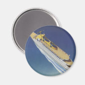 Luftbild eines Vintagen Kreuzfahrtschiffs im Ozean Magnet (Vorderseite/Rückseite)